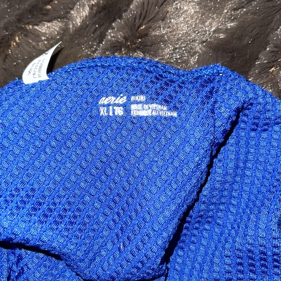 Aerie women’s XL bikini style cheekie blue seamless textured bikini bottom - Picture 3 of 3